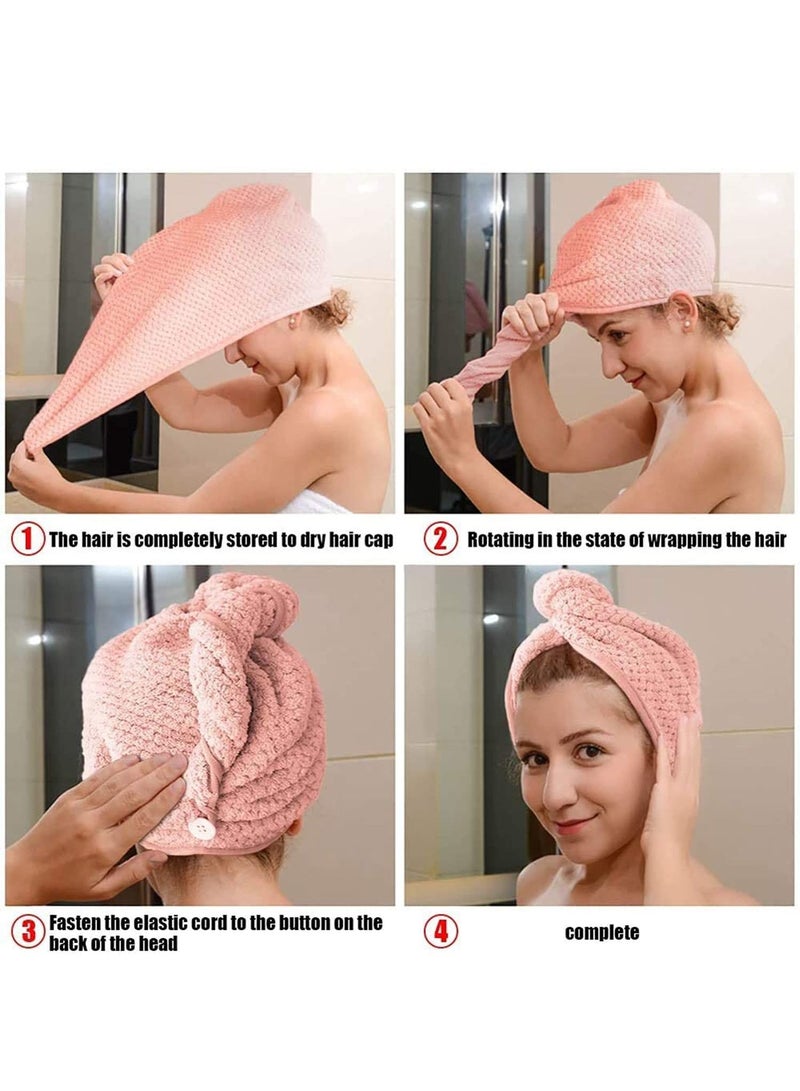Microfiber Hair Towel Wrap, Turban Super Absorbent Twist Dry Caps - Image 2